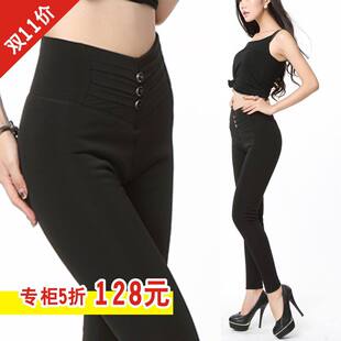  正品高腰保暖裤加绒加厚女冬款修身羊驼绒打底裤假透肉羊毛绒棉裤