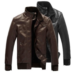  春季皮衣男 时尚韩版潮流立领修身休闲皮衣立领男式装PU仿皮