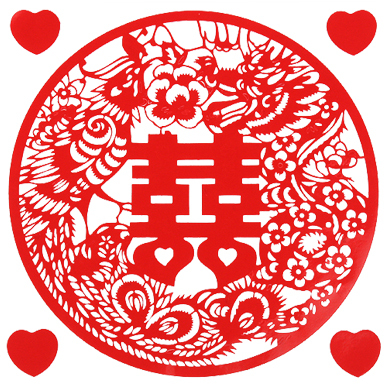 婚庆用品 结婚喜字贴纸 龙凤贴纸 喜字贴 (小号龙凤喜字-四个心 婚庆用品 结婚喜字贴纸 龙凤贴纸 喜字贴 (小号龙凤喜字-四个心