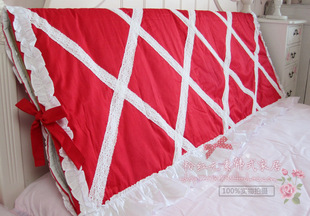 韩式田园风格*时尚婚庆大红*公主床头套床头罩加棉