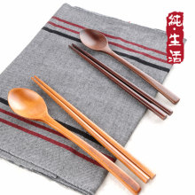 M015高档实木筷子勺子 筷勺套装 两件套装 环保餐具 可爱便携餐具