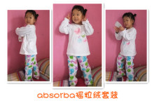 外贸原单 absorba儿童家居服 女童套装 宝宝 中小童摇粒绒睡衣
