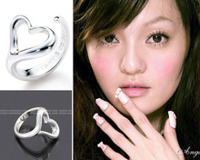 Tiffany anillos de corazón abierto a un ángel femenino de Corea del corazón cola en forma de anillo de las joyas tres primeros