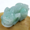 双儿珠宝 缅甸玉器a货翡翠开光貔貅吊坠 招财辟邪挂件带证书Z66D