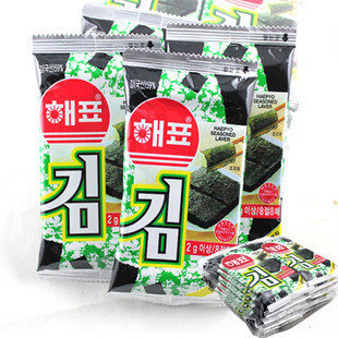 （8301）特价韩国食品 最好吃的即食海苔 海飘海苔20g(90G)
