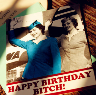  澳洲TYPO生日贺卡 个性卡片  批发 HAPPY BIRTHDAY BITCH