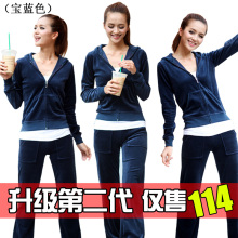 EKECEL2012春秋装新款女装天鹅绒卫衣套装 韩版休闲套装运动夏有P