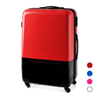  买一送一贝纳通正品ABS+PC出口旅行万向轮拉杆箱女行李箱登机箱