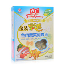 方广金装彩蝶鱼肉蔬菜蝴蝶面225g (6个月以上宝宝) 6小包分装
