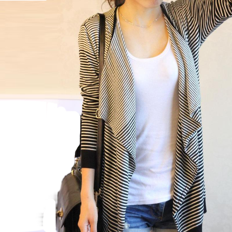 条纹开衫针织衫女装...
