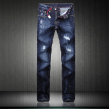 2012Dsquared2 DIESEL DG新款水洗棉男士修身破洞带吊饰牛仔裤