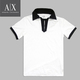 armani|exchange A|X高档 夏季翻领皮马棉修身TEE白色款