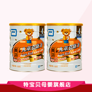  雅培金装智护100+喜康力儿童配方奶粉4段900g*2罐新装