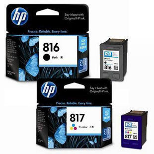 100%原装 HP 惠普816锐黑+惠普817彩色墨盒 原装 正品专卖