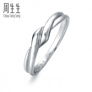  周生生Pt950铂金丝带戒指定情女戒 真人秀33232R(计价)