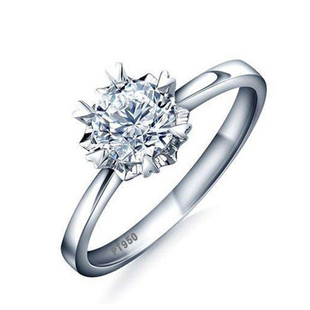  和大福 白金铂金PT950印记雪花款钻石戒指女婚戒 专柜正品