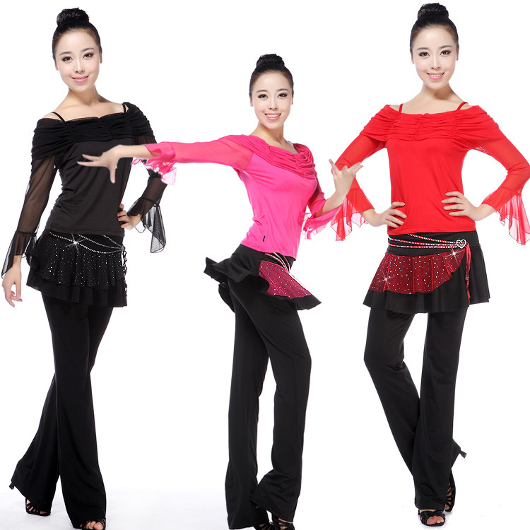 特价广场舞服装新款套装上衣长袖裙裤 云裳恋衣舞蹈服拉丁舞朵俏