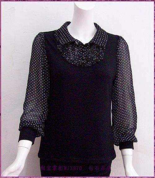 装\/女士精品中老年长袖T恤热销千件 中年人T恤