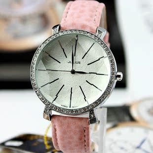  聚利时 julius 时尚 跳动音符 百搭女士手表 水钻皮带表