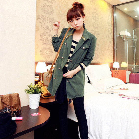 女学生装<em>蘑菇街美丽说</em>高中生韩版<em>女装</em>军装修身