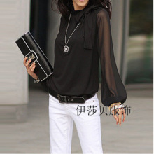 2012春装爆款 大码女装莫代尔灯笼袖 胖MM加大雪纺宽松长袖T恤026