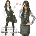 雅尼拉品牌女装2010春装日韩版新款热卖爆款淑女马甲连衣裙1057