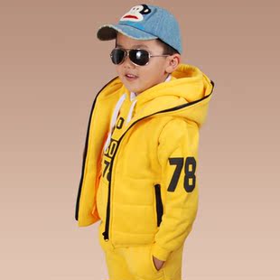  展禾 童装韩版百搭男童马甲 儿童抓绒加厚拉链丝棉背心 新款