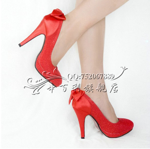 2011 newest women's singles flowers red shoes Bridal Shoes Wedding Shoes high heels shoes platform wedding shoes
