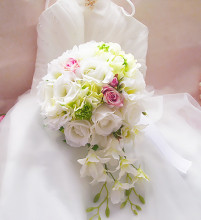 包邮2012新款欧式水滴形新娘手捧花 瀑布式手花 拍摄道具花