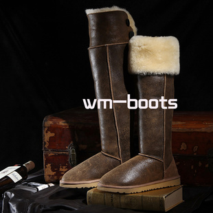  正品代购 ugg3172皮毛一体真皮 高筒长靴过膝平底女雪地靴 8折包