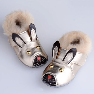  台湾儿童鞋 女童宝宝鞋子 小童婴儿鞋 加厚防滑学步鞋 冬棉鞋靴子