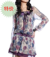 2012春装新款三彩正品女装专柜裙子韩版修身气质雪纺淑女连衣裙子