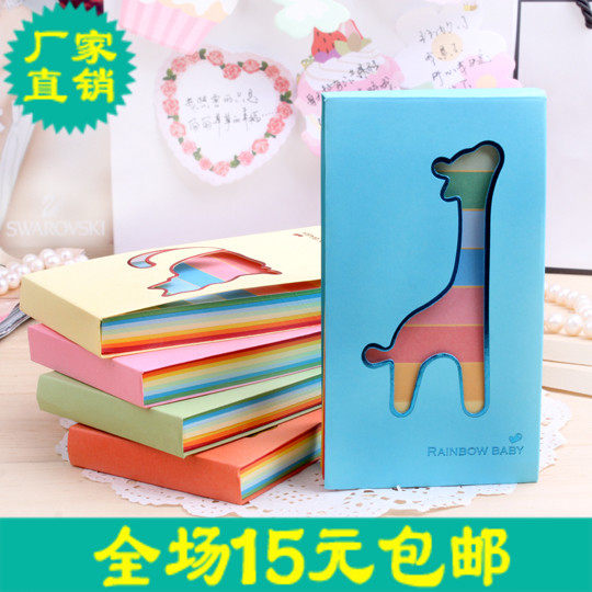 77263 韩国学生文具 彩虹宝贝糖果色便签本 便条纸 彩色记事本