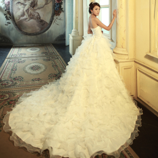 Angel culvert 2012 latest court retro Deluxe belly band tail wedding dress HS242