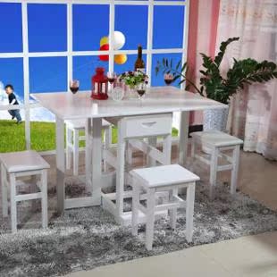 特价实木餐桌白松木折叠桌凳一桌四凳可伸缩成套折叠桌饭桌小桌子 特价实木餐桌白松木折叠桌凳一桌四凳可伸缩成套折叠桌饭桌小桌子