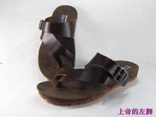夏季新款外贸外单原单正品天栏休闲男鞋皮托真皮套趾牛皮托鞋凉鞋