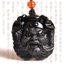 淘金币 正品天然黑曜石钟馗头吊坠 辟邪化煞防小人 开光正品特价