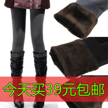 #独畅团# 包邮不起球女秋冬卡拉绒加厚加绒保暖裤靴裤九分打底裤