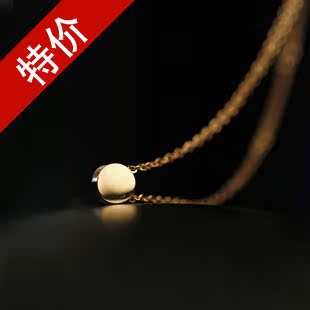  绝对大牌镀18K真金 进口顶级钛钢小金豆明星短项链颈链锁骨链