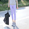 春季糖果色彩色韩国铅笔裤，显瘦弹力梭织九分女裤，打底裤k
