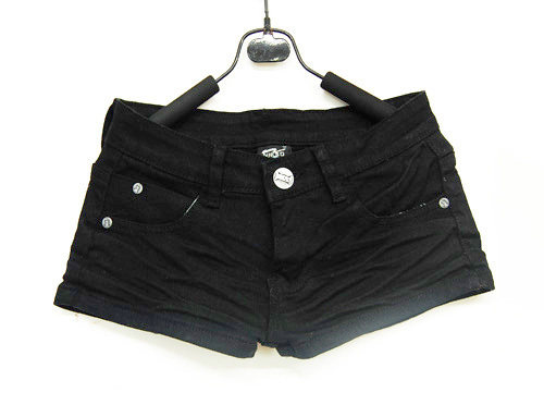 T-<em>Baby</em>韩版女装 百搭 黑色 牛仔 短裤 牛子 <em>超短</em>