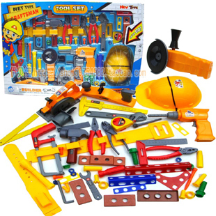 超值58件套 益智仿真儿童建筑 木工工具玩具 过