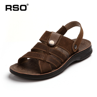  RSO正品男士凉鞋新款 真皮凉鞋 凉拖两用沙滩男鞋子夏款5805