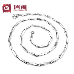  瑞诺 韩版时尚钛钢男士项链 欧美绅士菱形项链男 永不掉色 可刻字