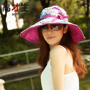  帽子 女 夏天 大沿沙滩遮阳帽 防紫外线太阳帽 可折叠韩版防晒帽