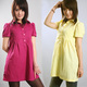 四色 韩版彩色pop风-可爱泡泡袖连衣裙衬衫