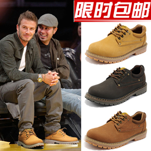  爆款真皮磨砂男鞋 休闲鞋 男士皮鞋 户外工装鞋靴大头鞋黄靴CATB5