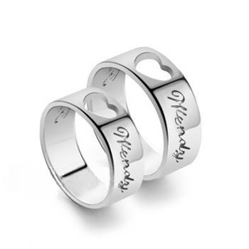 情侣戒指英文名戒指送给男女朋友的个性礼物生