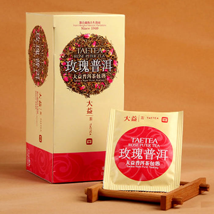 大益袋泡茶40g玫瑰普洱茶包花草系列熟茶叶特级纯料散茶庄主包邮