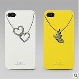 原装FACE苹果iPhone 4/4S  外壳 4代手机套 爱心项链款 配件 赠膜
